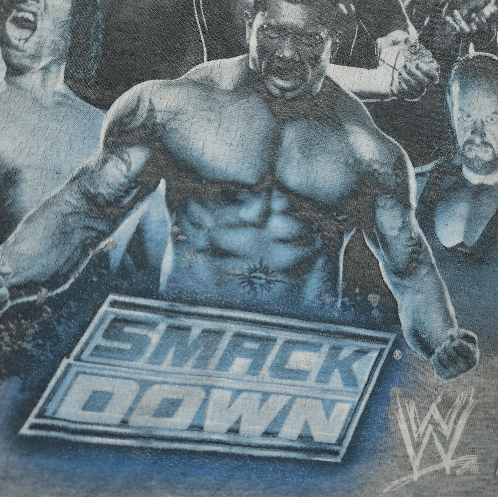 Y2K WWE Wrestling Smackdown Boys T-Shirt Cena Jericho HHH Boogeyman Khali Morri - Picture 5 of 6